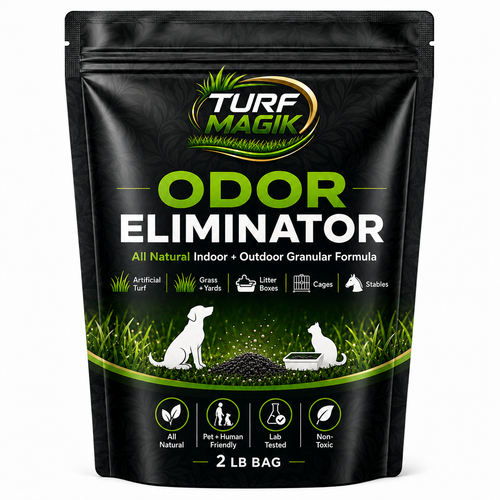 Front of Turf Magik Odor Eliminator 2 lb bag