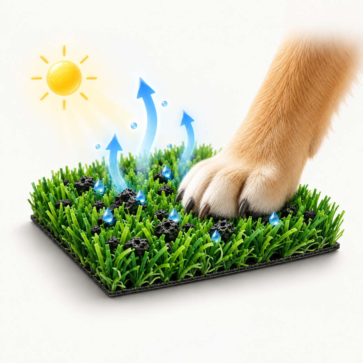 Evaporative cooling for sensitive paws & extreme climates